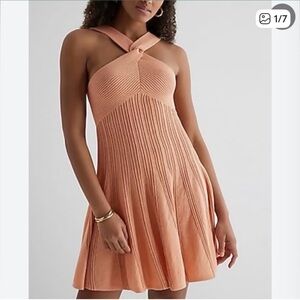 NWT Express Elegant Peach Halter Dress